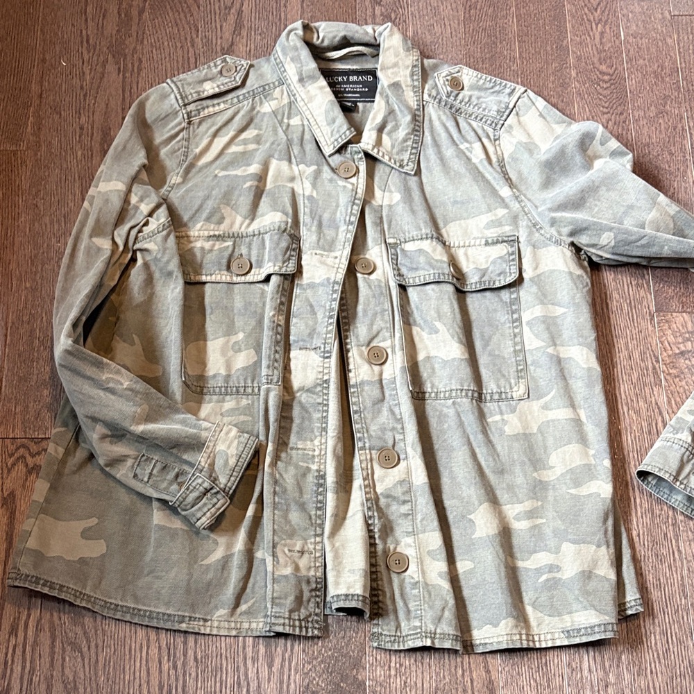 Lucky Brand Women's Camouflage Button Down Shirt